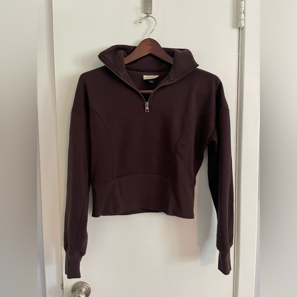 Universal Thread Brown quarter zip 3/4 length sweater - womens small